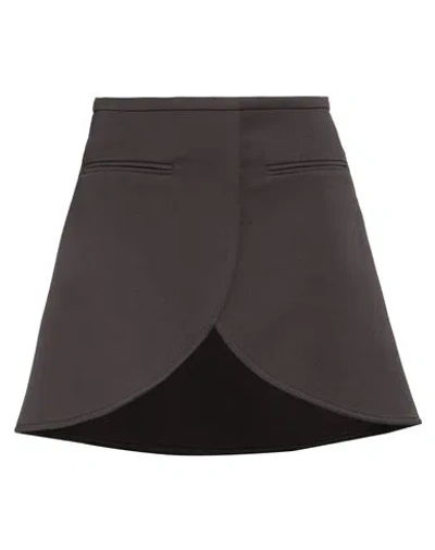 COURRÈGES COURREGES WOMAN MINI SKIRT DARK BROWN SIZE 6 POLYESTER, ACETATE