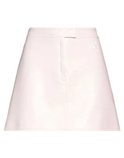 Courrèges Woman Mini Skirt Light Pink Size 8 Cotton, Polyurethane, Elastane