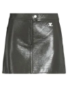 Courrèges Woman Mini Skirt Military Green Size 6 Cotton, Polyurethane, Elastane