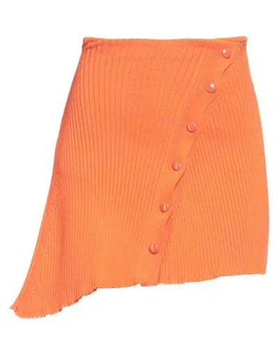 Courrèges Woman Mini Skirt Orange Size Xs Viscose, Polyester