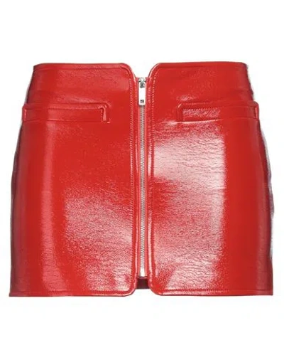 Courrèges Woman Mini Skirt Red Size 2 Cotton, Polyurethane, Elastane
