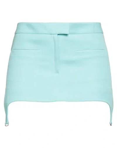 Courrèges Courreges Woman Mini Skirt Turquoise Size 10 Polyester, Acetate In Blue