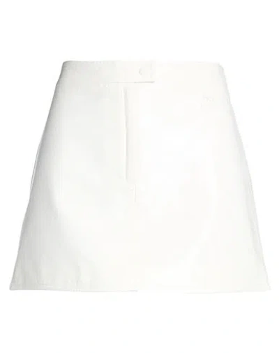 Courrèges Woman Mini Skirt White Size 10 Cotton, Polyurethane, Elastane