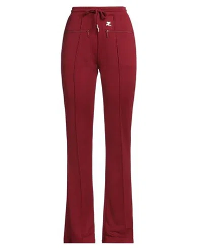 Courrèges Courreges Woman Pants Brick Size L Polyester In Red