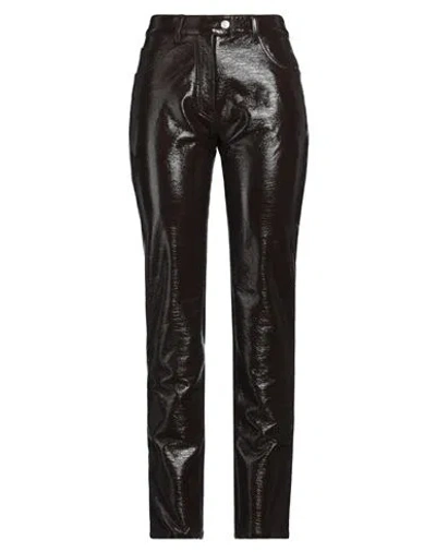 Courrèges Courreges Woman Pants Dark Brown Size 28 Cotton, Polyester, Elastane In Brown