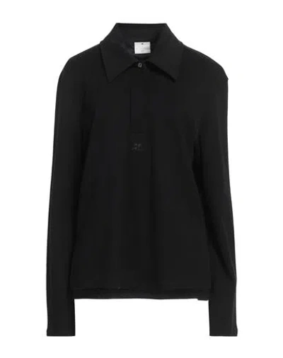 Courrèges Courreges Woman Polo Shirt Black Size M Cotton