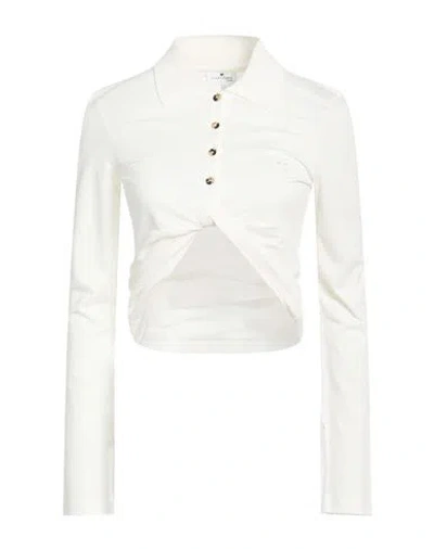 Courrèges Woman Polo Shirt White Size M Cotton