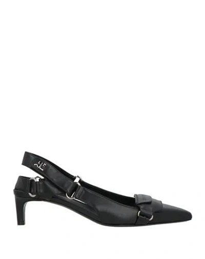 COURRÈGES COURREGES WOMAN PUMPS BLACK SIZE 7 LEATHER