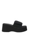 Courrèges Courregès Black Stretch Polyester Blend Scusa Wave Slippers In Black