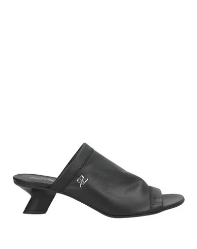 Courrèges Woman Sandals Black Size 7 Leather
