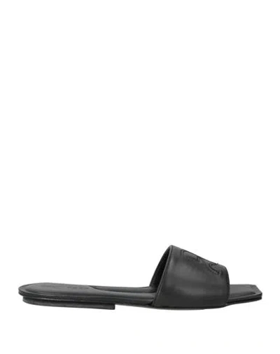 COURRÈGES COURREGES WOMAN SANDALS BLACK SIZE 7 LEATHER