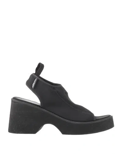 Courrèges Courreges Woman Sandals Black Size 11 Textile Fibers, Rubber