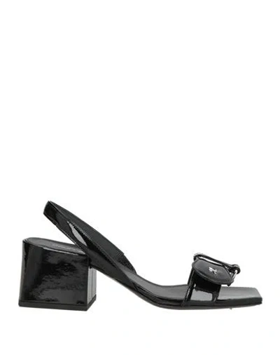 Courrèges Woman Sandals Black Size 9 Leather