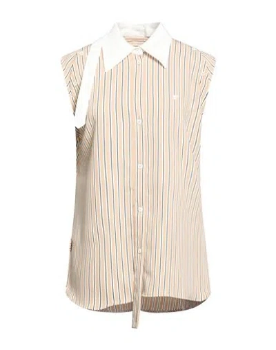 Courrèges Woman Shirt Sand Size 8 Polyester In Neutral