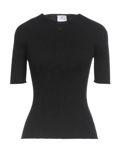Courrèges Courreges Woman Sweater Black Size L Cotton, Merino Wool