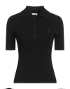 Courrèges Courreges Black Viscose Blend Polo Shirt Women In Black
