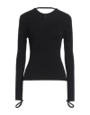 Courrèges Slash Asymmetric Ribbed-knit Sweater In Black