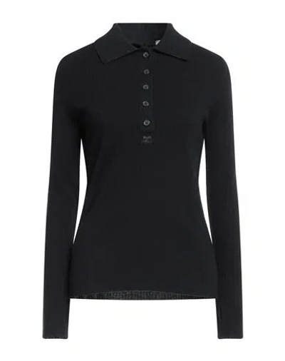 Courrèges Woman Sweater Black Size S Cotton, Merino Wool