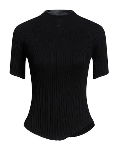 Courrèges Woman Sweater Black Size S Cotton, Merino Wool