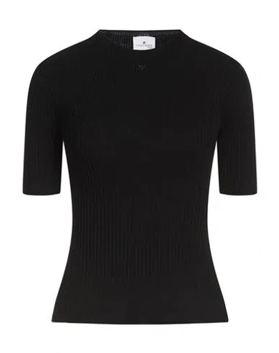Courrèges Woman Sweater Black Size Xs Cotton, Merino Wool