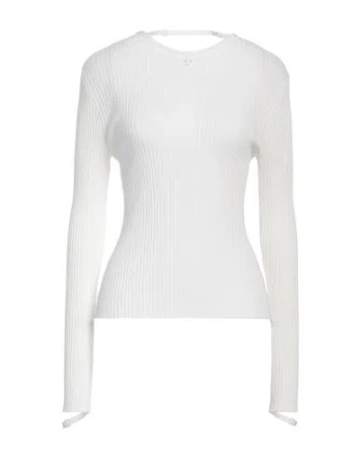 COURRÈGES COURREGES WOMAN SWEATER OFF WHITE SIZE L VISCOSE, POLYESTER
