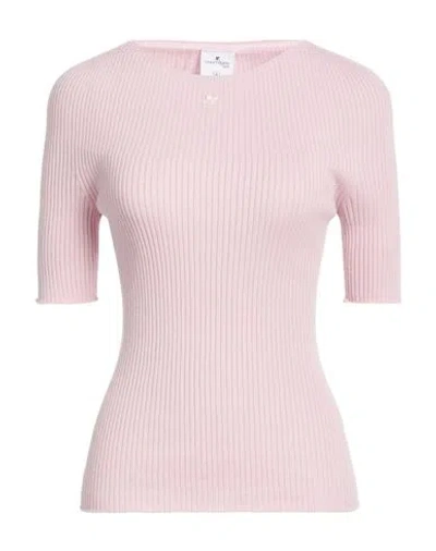 Courrèges Woman Sweater Pink Size L Cotton, Merino Wool