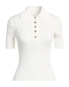 Courrèges Iconic Rib-knit Polo Shirt In White
