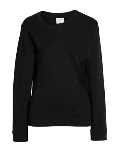 Courrèges Woman Sweatshirt Black Size M Cotton