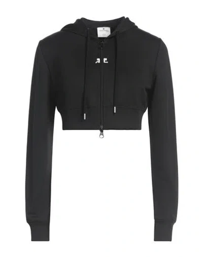 Courrèges Courreges Woman Sweatshirt Black Size M Polyester, Elastane