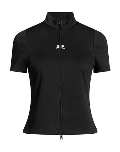 Courrèges Woman Sweatshirt Black Size S Polyester