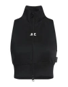 Courrèges Ribbed Vest With Contrasting Color Logo On The Front In Black