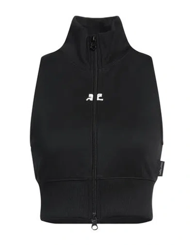 Courrèges Courreges Pre Cropped Track Vest In Black