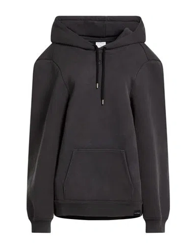 Courrèges Woman Sweatshirt Charcoal Size M Cotton, Polyester, Polyurethane, Elastane In Black