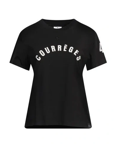 COURRÈGES COURREGES WOMAN T-SHIRT BLACK SIZE L COTTON