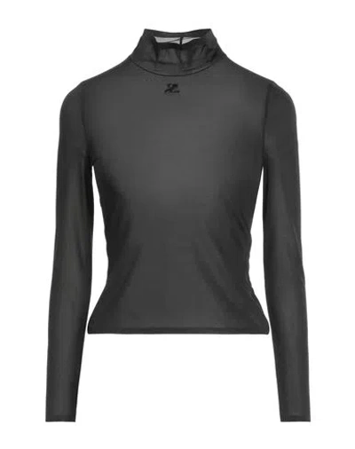 Courrèges Courreges Woman T-shirt Black Size L Polyester, Elastane