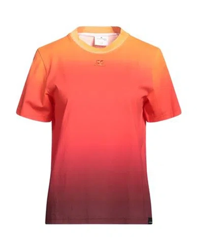 Courrèges Courreges Woman T-shirt Orange Size L Cotton