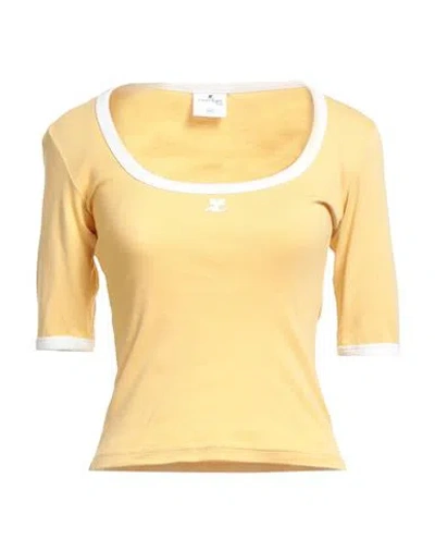 Courrèges Courreges Holistic Contrast T-shirt In Yellow