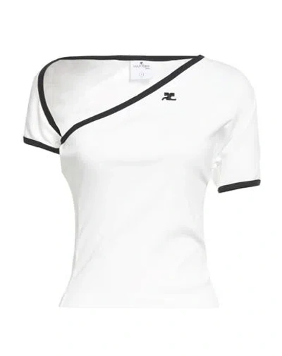 Courrèges Woman T-shirt White Size M Cotton