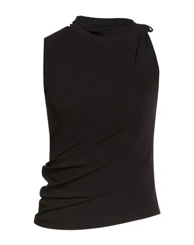 Courrèges Woman Top Black Size 4 Viscose, Elastane