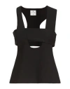 Courrèges Woman Top Black Size 8 Polyester, Wool, Elastane, Polyamide In Black