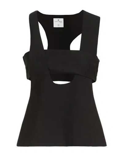 Courrèges Woman Top Black Size 8 Polyester, Wool, Elastane, Polyamide