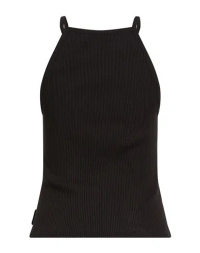 Courrèges Woman Top Black Size L Cotton, Elastane