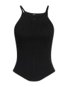 Courrèges Holistic Rib Knit Viscose Blend Tank Top In Black
