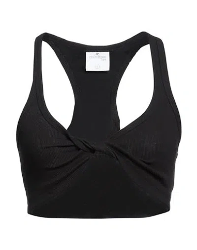 Courrèges Woman Top Black Size M Cotton, Elastane