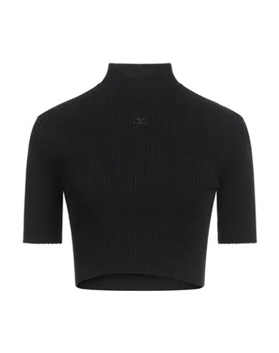 Courrèges Courreges Woman Sweater Black Size M Viscose, Polyester In Black