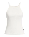 Courrèges Woman Top Cream Size L Cotton, Elastane In White