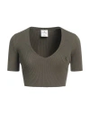 Courrèges Courreges Woman Top Military Green Size L Viscose, Polyester
