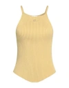Courrèges Courreges Woman Top Mustard Size L Viscose, Polyester In Yellow