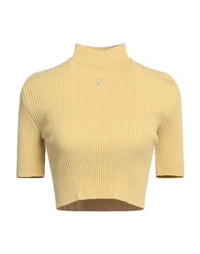 Courrèges Courreges Woman Sweater Mustard Size L Viscose, Polyester In Yellow