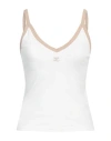 Courrèges Contrast-trim Cotton Tank Top In White